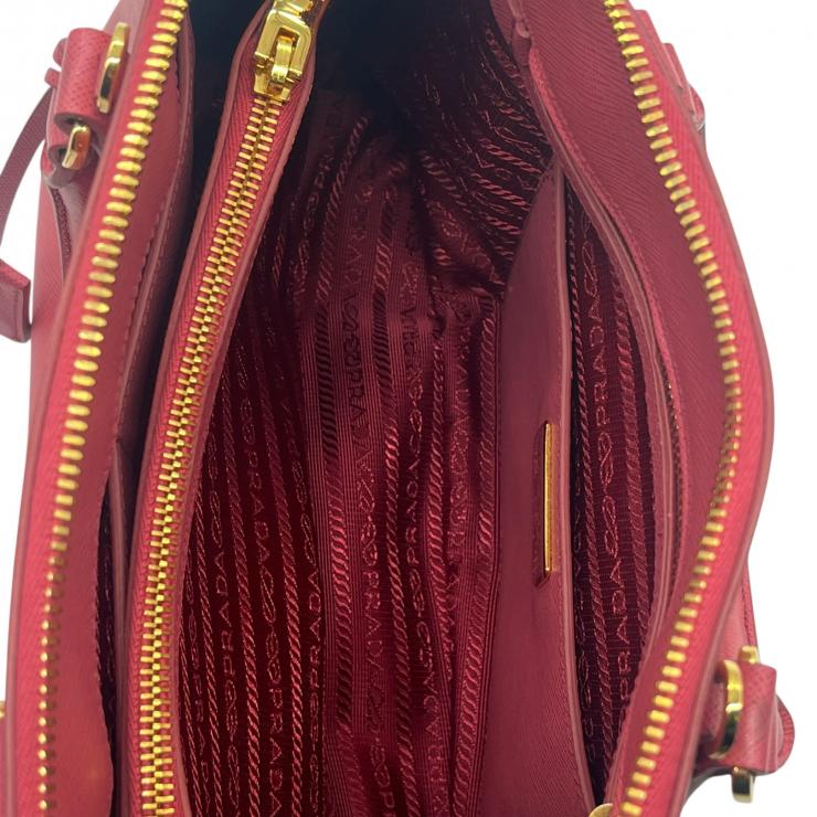 PRADA プラダ サフィアーノ レザー 2WAYハンドバッグ ショルダーバッグ ピンク ゴールド金具 ★美品★