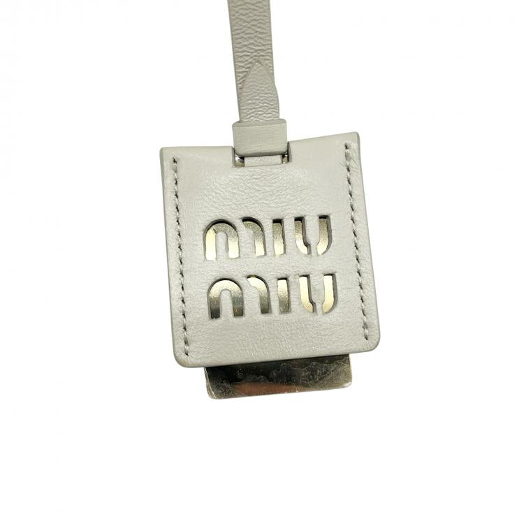 MIUMIU ミュウミュウ アルカディ マテラッセレザー 2WAYハンドバッグ ショルダーバッグ ホワイト 5BB123 レディース ゴールド金具 ★美品★