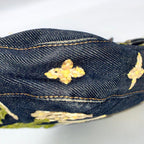 FENDI フェンディ マンマバケット デニム 花柄 フラワー 刺繍 ハンドバッグ マルチカラー シルバー金具 ★希少★