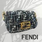 FENDI フェンディ ジョシュアヴィーダスコラボ Joshua Vides ズッカ バゲット ミニ 2WAYバッグ 8BR784 ブルー ナイロン ★美品★