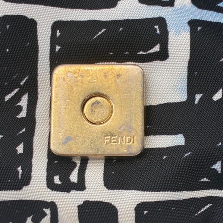 FENDI フェンディ ジョシュアヴィーダスコラボ Joshua Vides ズッカ バゲット ミニ 2WAYバッグ 8BR784 ブルー ナイロン ★美品★