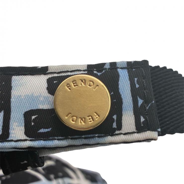 FENDI フェンディ ジョシュアヴィーダスコラボ Joshua Vides ズッカ バゲット ミニ 2WAYバッグ 8BR784 ブルー ナイロン ★美品★
