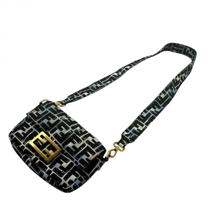 FENDI フェンディ ジョシュアヴィーダスコラボ Joshua Vides ズッカ バゲット ミニ 2WAYバッグ 8BR784 ブルー ナイロン ★美品★