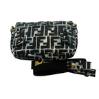 FENDI フェンディ ジョシュアヴィーダスコラボ Joshua Vides ズッカ バゲット ミニ 2WAYバッグ 8BR784 ブルー ナイロン ★美品★