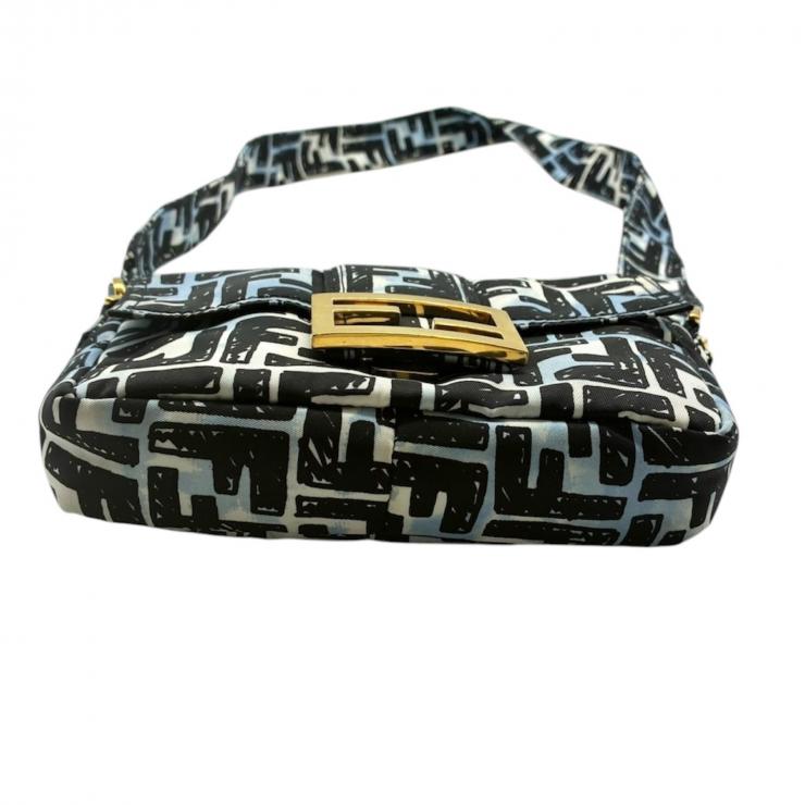 FENDI フェンディ ジョシュアヴィーダスコラボ Joshua Vides ズッカ バゲット ミニ 2WAYバッグ 8BR784 ブルー ナイロン ★美品★