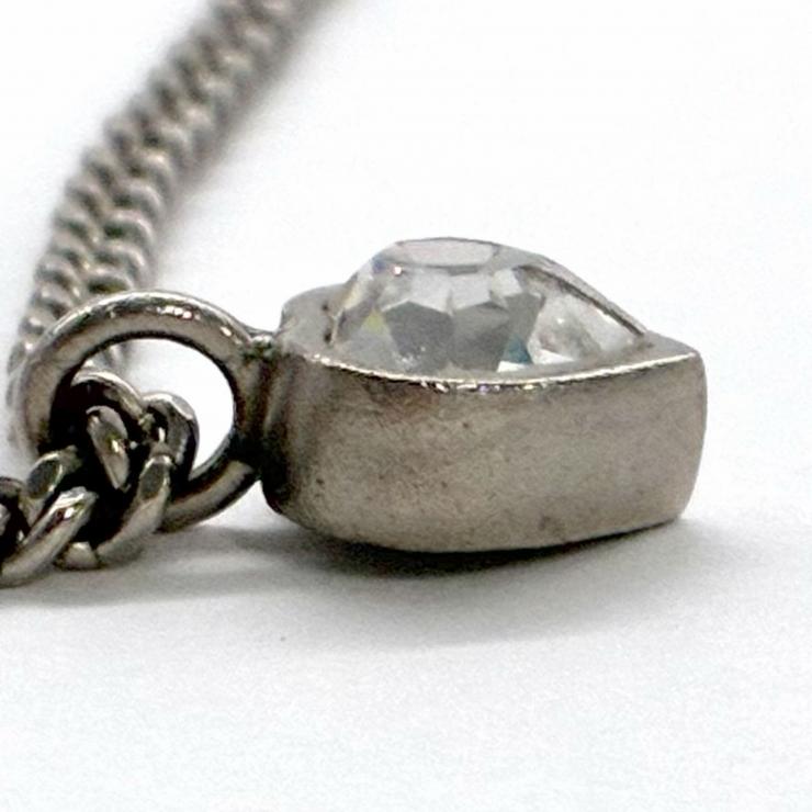 CHANEL シャネル ココマーク ハート ラインストーン 09C刻印 2009年 クルーズコレクション ネックレス シルバーカラー アクセサリー ★美品★