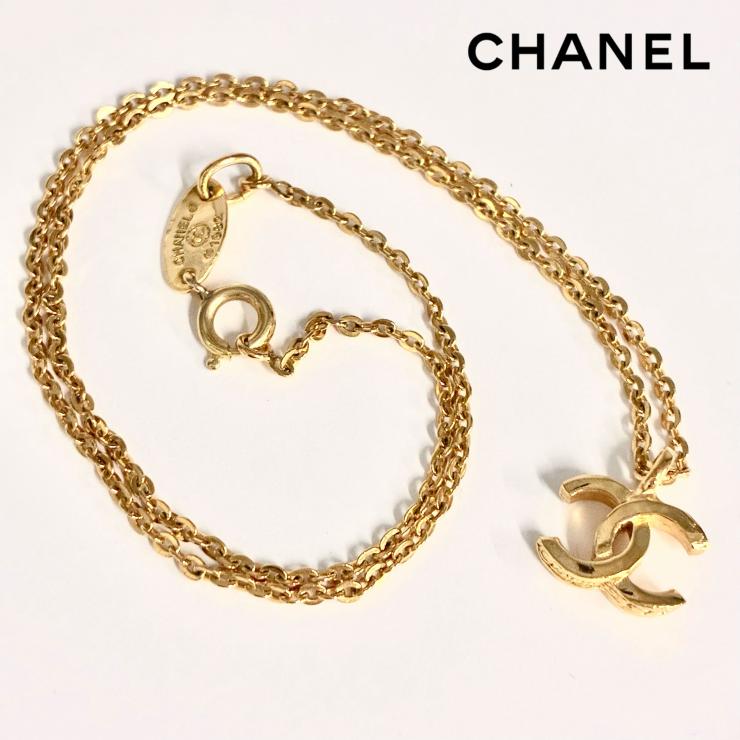 CHANEL シャネル ココマーク 376刻印 ヴィンテージ ネックレス アクセサリー ゴールドカラー ★美品★