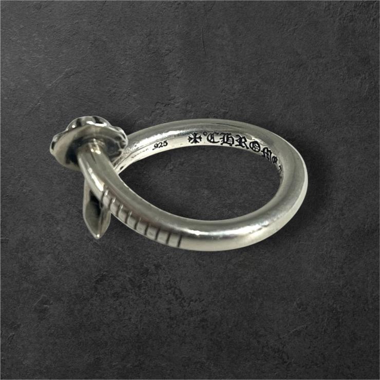 CHROME HEARTS クロムハーツ クロスボール ネイルリング 指輪 シルバー SV925 15号 ★人気高騰中★★保証書★