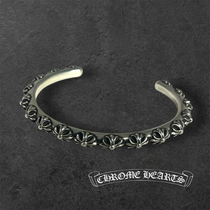 CHROME HEARTS クロムハーツ BANGLE CROSS クロスバンドバングル ブレスレット シルバー 925 ★保証書★★人気高騰中★