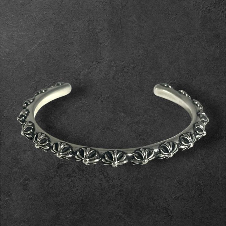 CHROME HEARTS クロムハーツ BANGLE CROSS クロスバンドバングル ブレスレット シルバー 925 ★保証書★★人気高騰中★