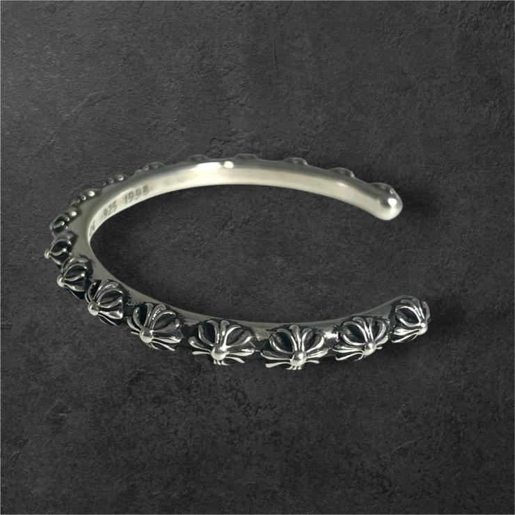 CHROME HEARTS クロムハーツ BANGLE CROSS クロスバンドバングル ブレスレット シルバー 925 ★保証書★★人気高騰中★