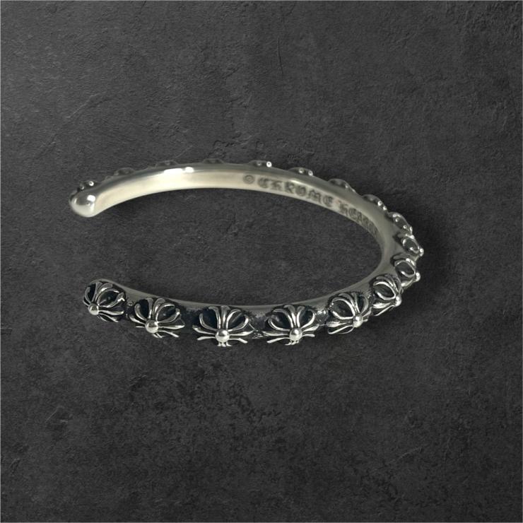 CHROME HEARTS クロムハーツ BANGLE CROSS クロスバンドバングル ブレスレット シルバー 925 ★保証書★★人気高騰中★