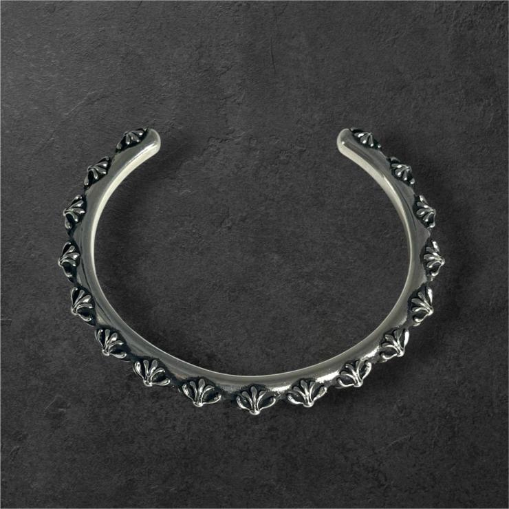 CHROME HEARTS クロムハーツ BANGLE CROSS クロスバンドバングル ブレスレット シルバー 925 ★保証書★★人気高騰中★