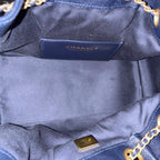 CHANEL シャネル 25 スモール キャビアスキン チェーンショルダー ハンド バッグ ネイビー ゴールド金具 ランダムプレート ★希少★ ★美品★