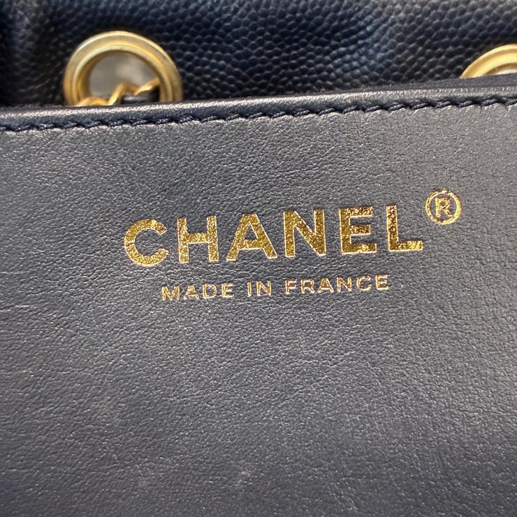 CHANEL シャネル 25 スモール キャビアスキン チェーンショルダー ハンド バッグ ネイビー ゴールド金具 ランダムプレート ★希少★ ★美品★