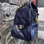 CHANEL シャネル 25 スモール キャビアスキン チェーンショルダー ハンド バッグ ネイビー ゴールド金具 ランダムプレート ★希少★ ★美品★