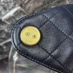 CHANEL シャネル 25 スモール キャビアスキン チェーンショルダー ハンド バッグ ネイビー ゴールド金具 ランダムプレート ★希少★ ★美品★