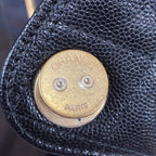 CHANEL シャネル 25 ミディアム キャビアスキン チェーンショルダー ハンド バッグ ブラック ゴールド金具 ランダムプレート ★希少★ ★美品★