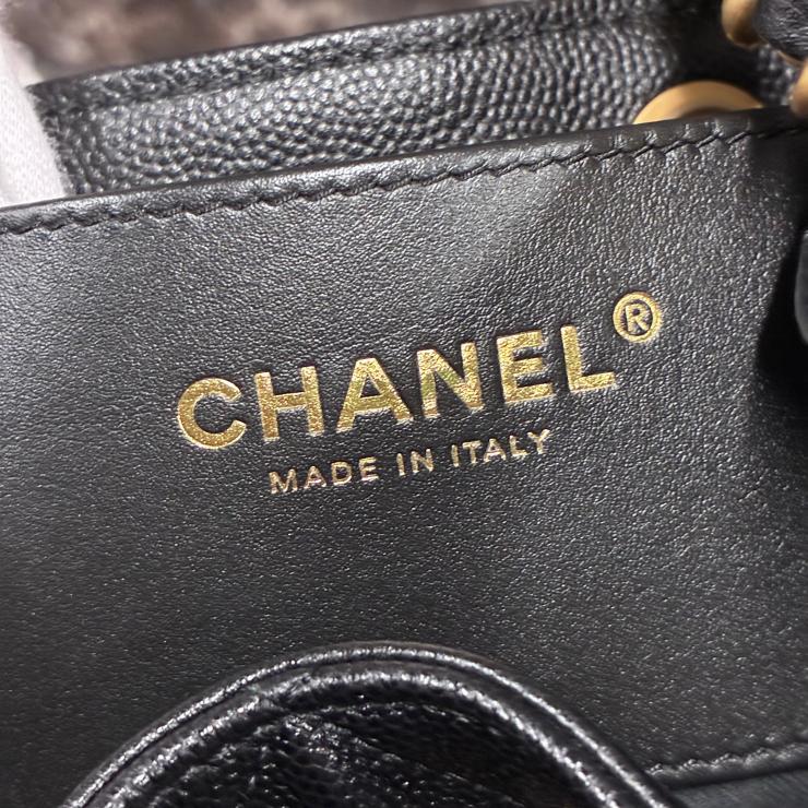 CHANEL シャネル 25 ミディアム キャビアスキン チェーンショルダー ハンド バッグ ブラック ゴールド金具 ランダムプレート ★希少★ ★美品★