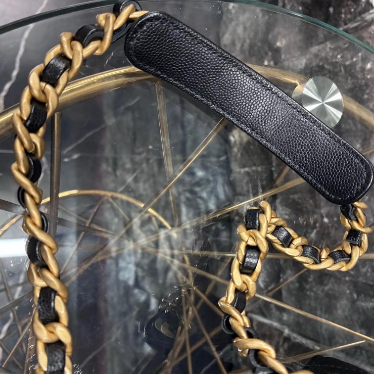 CHANEL シャネル 25 ミディアム キャビアスキン チェーンショルダー ハンド バッグ ブラック ゴールド金具 ランダムプレート ★希少★ ★美品★