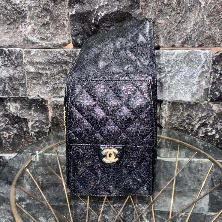 CHANEL シャネル 25 ミディアム キャビアスキン チェーンショルダー ハンド バッグ ブラック ゴールド金具 ランダムプレート ★希少★ ★美品★