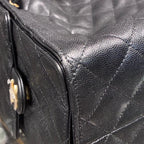 CHANEL シャネル 25 ミディアム キャビアスキン チェーンショルダー ハンド バッグ ブラック ゴールド金具 ランダムプレート ★希少★ ★美品★