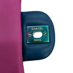 CHANEL シャネル ミニマトラッセ20 ラムスキン シングルフラップ シングルチェーンバッグ ブルー レインボー金具 ★美品★ ★ギャラ付★