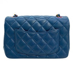 CHANEL シャネル ミニマトラッセ20 ラムスキン シングルフラップ シングルチェーンバッグ ブルー レインボー金具 ★美品★ ★ギャラ付★