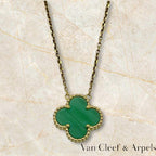 VanCleef ＆ Arpels ヴァンクリーフ＆アーペル ヴィンテージ アルハンブラ マカライト ネックレス アクセサリー 18K 750YG アクセサリー ★美品★