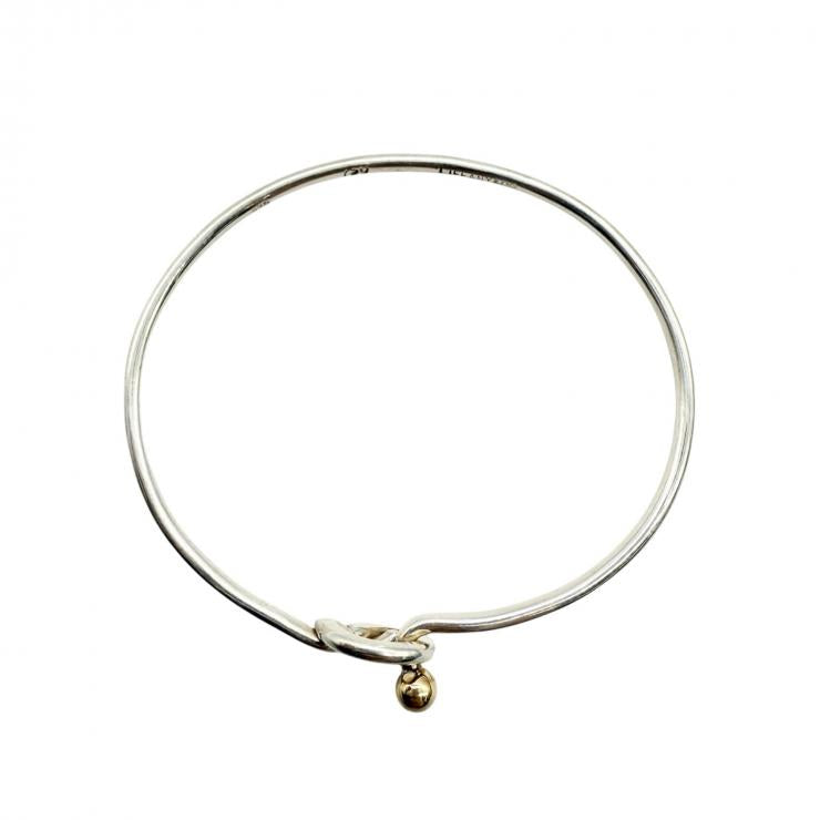 TIFFANY＆CO．ティファニー ラブノット ブレスレット バングル アクセサリー シルバー925 K18 イエローゴールド ★中古★