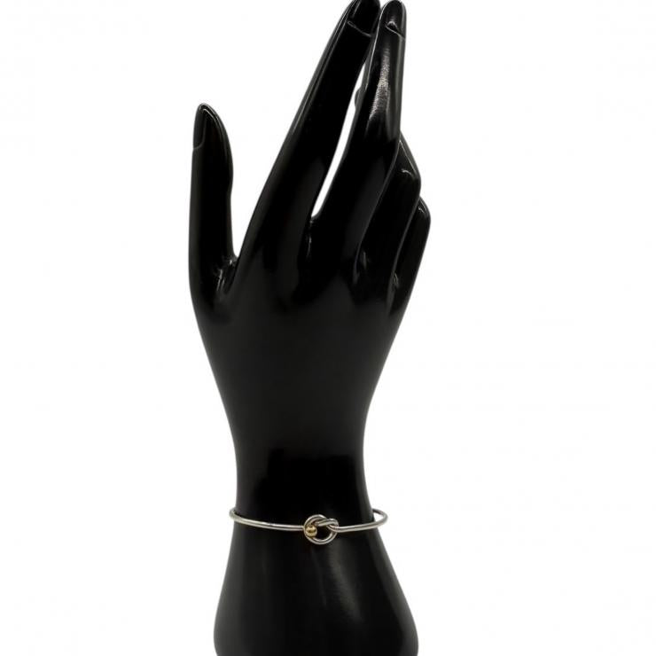 TIFFANY＆CO．ティファニー ラブノット ブレスレット バングル アクセサリー シルバー925 K18 イエローゴールド ★中古★