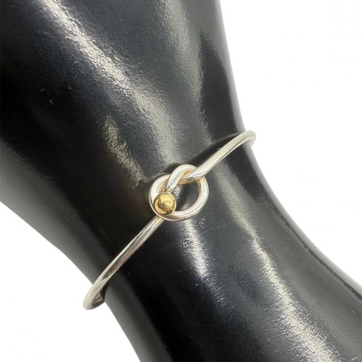 TIFFANY＆CO．ティファニー ラブノット ブレスレット バングル アクセサリー シルバー925 K18 イエローゴールド ★中古★