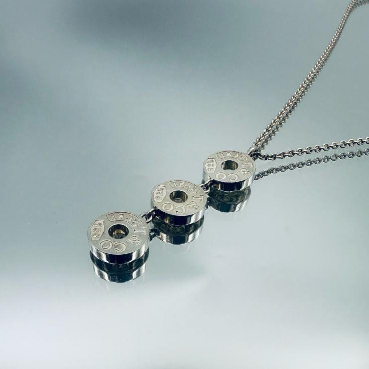 TIFFANY＆CO．ティファニー スリードロップサークル チェーンネックレス SV925 シルバー 1837 ★中古品★