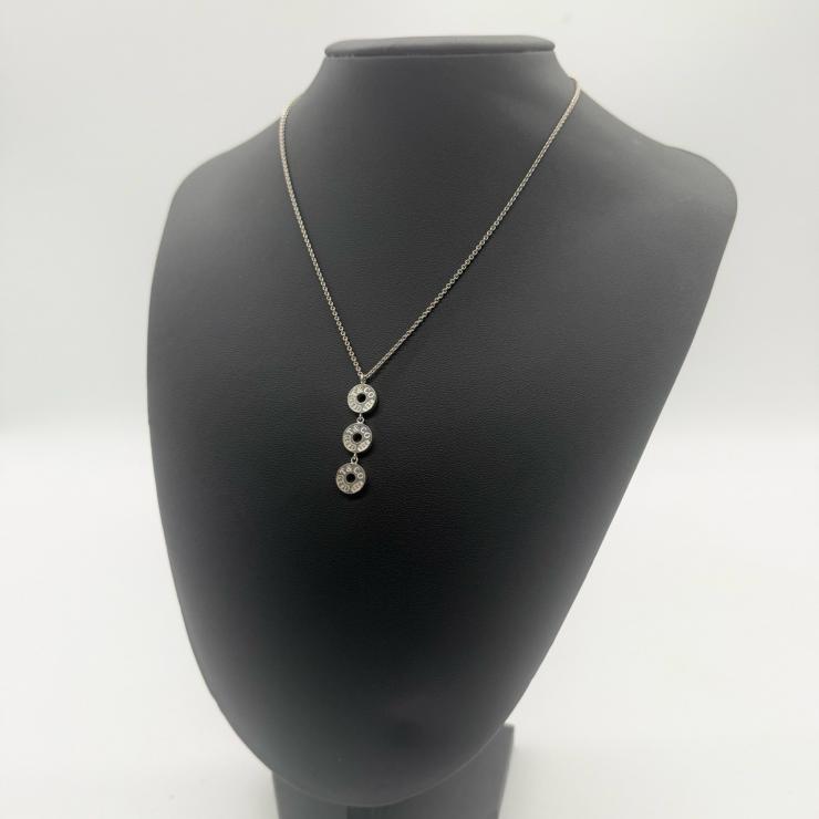 TIFFANY＆CO．ティファニー スリードロップサークル チェーンネックレス SV925 シルバー 1837 ★中古品★