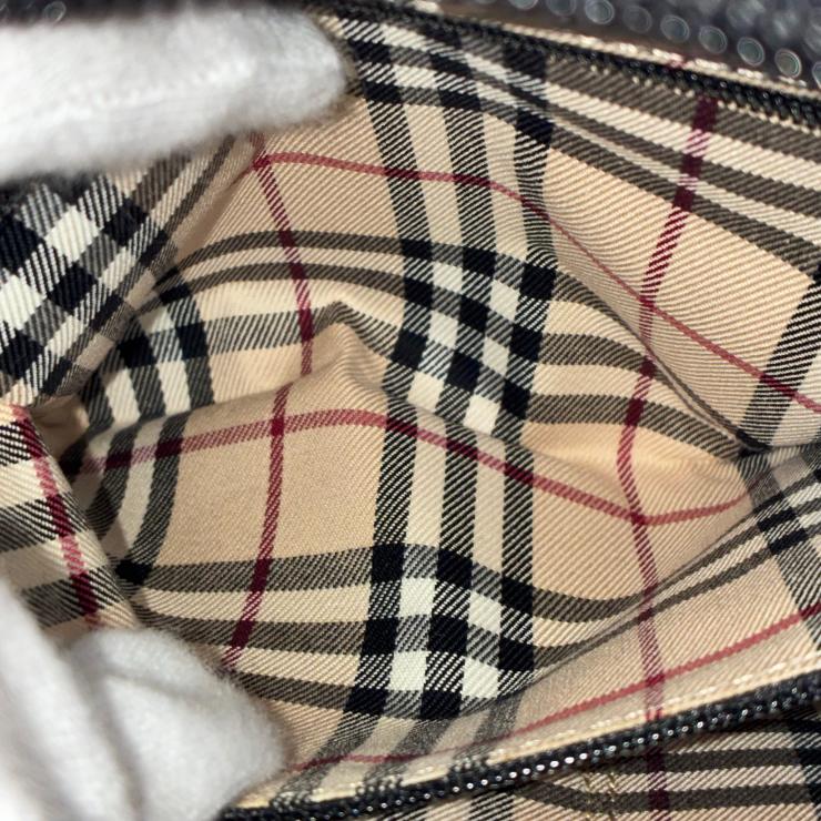 BURBERRY バーバリー レザー ショルダーバッグ ブラック ノバチェック ★箱・袋付★ ★美品★