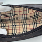 BURBERRY バーバリー レザー ショルダーバッグ ブラック ノバチェック ★箱・袋付★ ★美品★