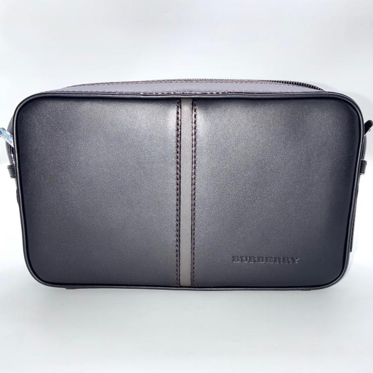 BURBERRY バーバリー レザー ショルダーバッグ ブラック ノバチェック ★箱・袋付★ ★美品★