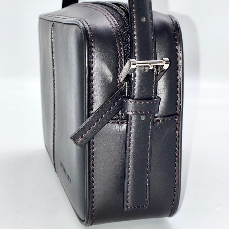 BURBERRY バーバリー レザー ショルダーバッグ ブラック ノバチェック ★箱・袋付★ ★美品★