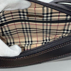 BURBERRY バーバリー レザー ショルダーバッグ ブラック ノバチェック ★箱・袋付★ ★美品★