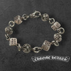 CHROME HEARTS クロムハーツ ダイス クロスボール ブレスレット アクセサリー 8リンク シルバ－ 925 ★美品★★ギャラ 袋★