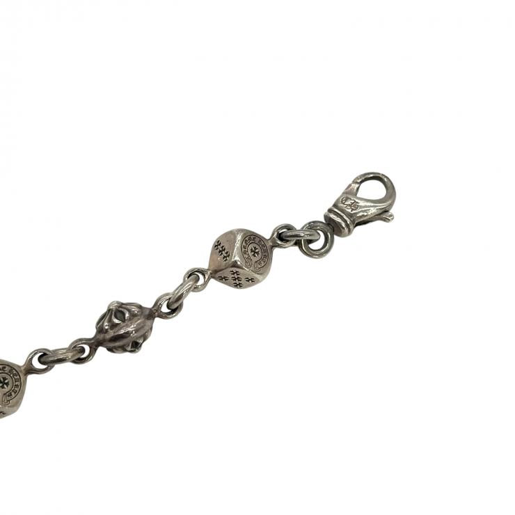 CHROME HEARTS クロムハーツ ダイス クロスボール ブレスレット アクセサリー 8リンク シルバ－ 925 ★美品★★ギャラ 袋★