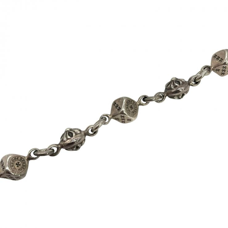 CHROME HEARTS クロムハーツ ダイス クロスボール ブレスレット アクセサリー 8リンク シルバ－ 925 ★美品★★ギャラ 袋★