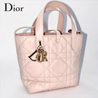 Christian Dior クリスチャン ディオール マクロカナージュ トゥジュール バーティカル レザー ハンドバッグ 2WAY ピンク ★ショルダー、箱、袋付★