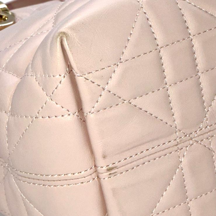 Christian Dior クリスチャン ディオール マクロカナージュ トゥジュール バーティカル レザー ハンドバッグ 2WAY ピンク ★ショルダー、箱、袋付★