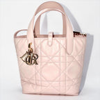 Christian Dior クリスチャン ディオール マクロカナージュ トゥジュール バーティカル レザー ハンドバッグ 2WAY ピンク ★ショルダー、箱、袋付★
