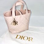 Christian Dior クリスチャン ディオール マクロカナージュ トゥジュール バーティカル レザー ハンドバッグ 2WAY ピンク ★ショルダー、箱、袋付★