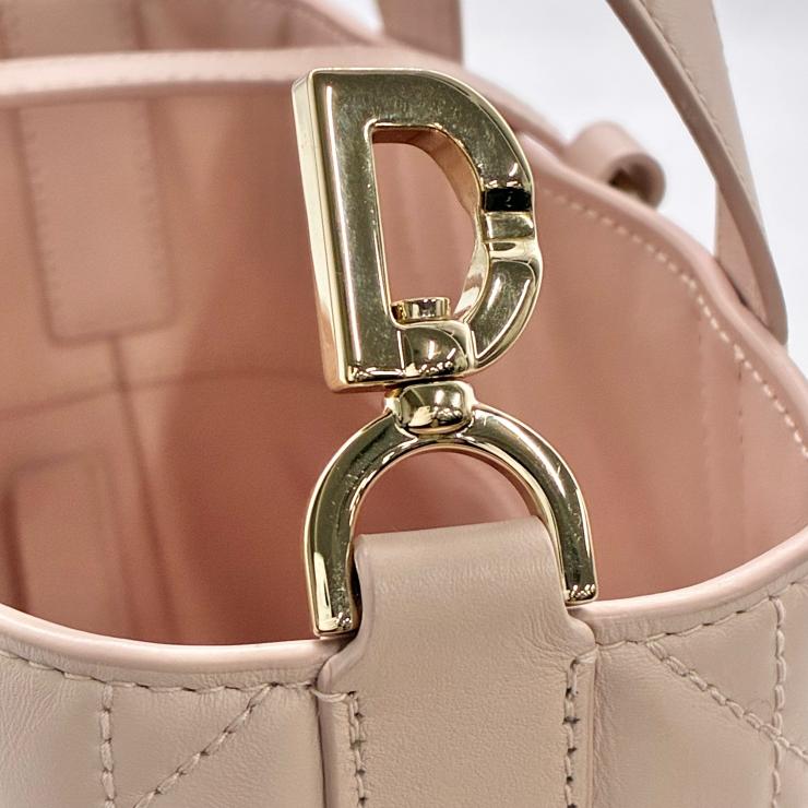 Christian Dior クリスチャン ディオール マクロカナージュ トゥジュール バーティカル レザー ハンドバッグ 2WAY ピンク ★ショルダー、箱、袋付★