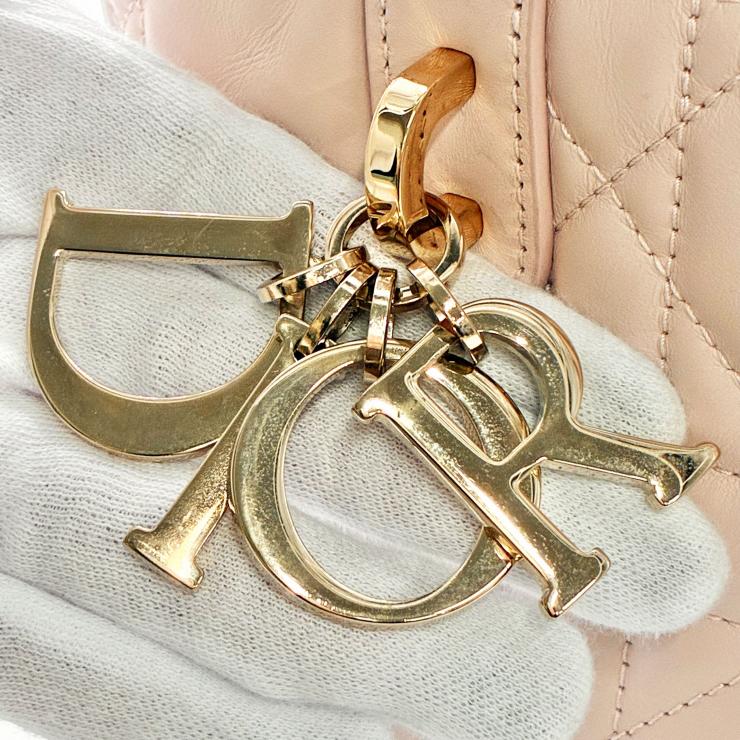 Christian Dior クリスチャン ディオール マクロカナージュ トゥジュール バーティカル レザー ハンドバッグ 2WAY ピンク ★ショルダー、箱、袋付★