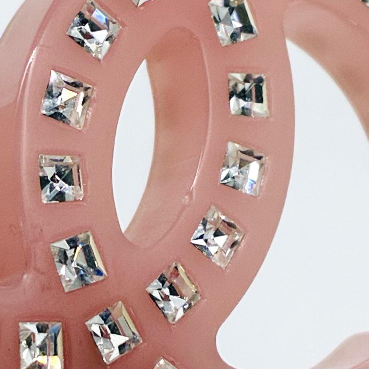 CHANEL シャネル ココマーク ラインストーン ネックレス アクセサリー ピンク 08P ★美品★