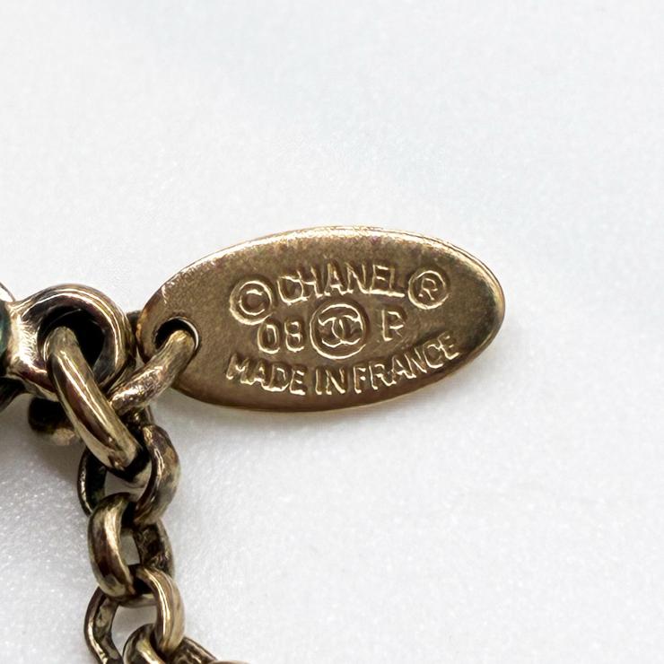 CHANEL シャネル ココマーク ラインストーン ネックレス アクセサリー ピンク 08P ★美品★